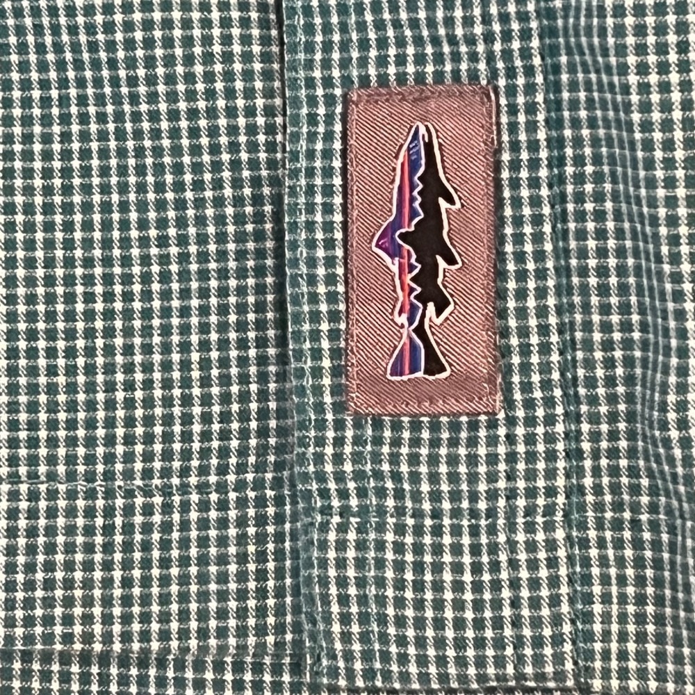 Patagonia Shirt Mens XXL Teal Vented S/S B/U Organic Cotton Hiking Fishing - Picture 6 of 11